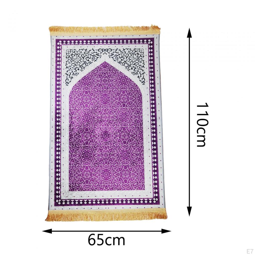 Classic Islamic Praying Mat Polyester Embroidered Wedding Decor Rectangular Velvet Prayer Rug for