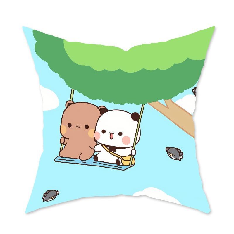 Cute Cartoon Pillow Decorative Sofa Living Room Cushion Bedroom Cartoon Pattern Pillow Back Pillow Lumbar Pillow Case