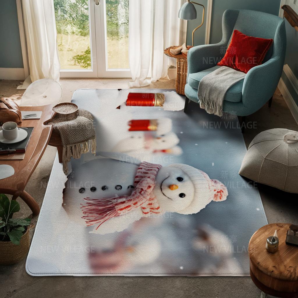 House Entrance Carpet Home Door Mat Living Room Bath Foot Bathroom Non-slip Water Absorption Rugs Bath Merry Christmas Winter