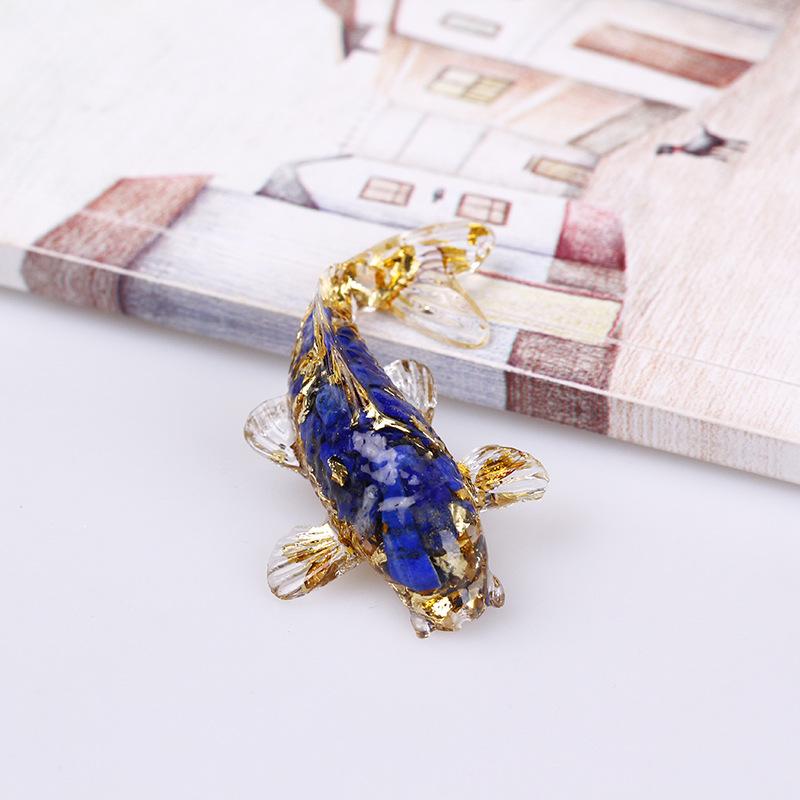 Creative Artificial Fish Ornaments Pretty Koi Fish Natural Crystal Little Fish Desk Car Home Decoration Gift for Friends