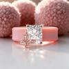 Women Pink Silicone Ring Butterfly With Radiant CZ, Hypoallergenic Daily Sport Wedding Band