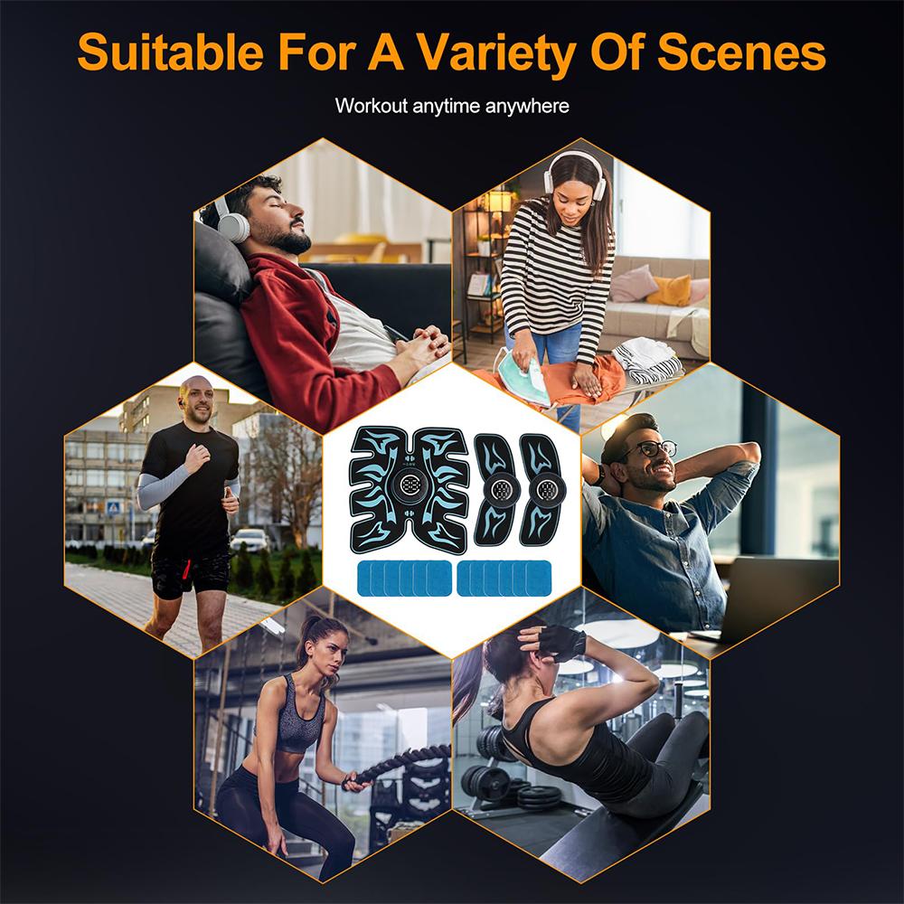 EMS Abdominal Muscle Patch Lazy Home Fitness Equipment Massage Abdominal Fitness Device Intelligent Muscle Stimulator
