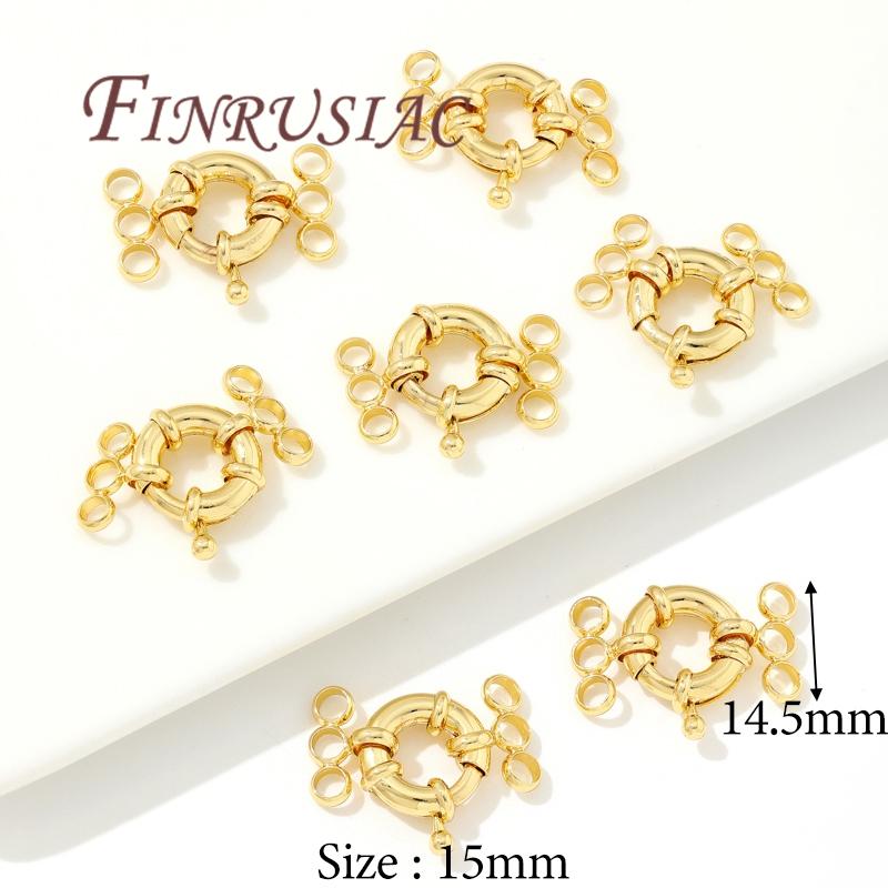 18K Gold Plated Sailor Clasps,Round Spring Clasps For Jewelry,Connector For Bracelets Accessories,DIY Jewelry Making Supplies