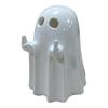 Pryskyřičná svítící dekorace duch pro Halloween Malá bílá figurka ducha Roztomilá svítící soška ducha pro domácí stolní patrovou podnosovou dekoraci