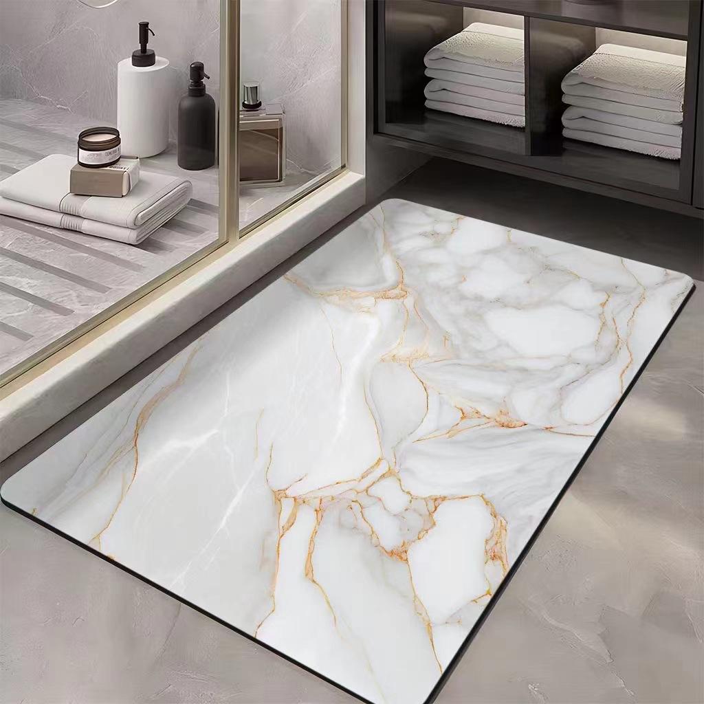 Light Luxury Marble, Diatom Mud, Water-absorbing Quick-drying Floor Mat, Non-slip and Dirt-resistant At the Bathroom Door