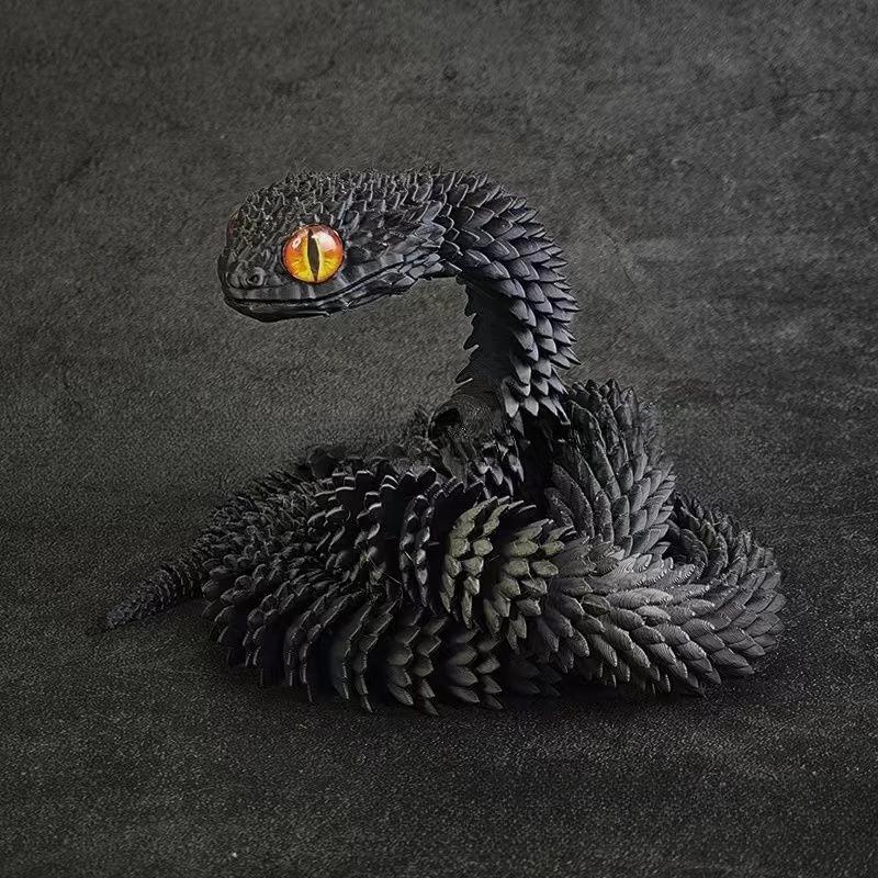 3D-печатная вращающаяся шарнирная змея, подвижная модель животного, имитация рабочего стола, украшение для офиса, домашний декор, детский подарок