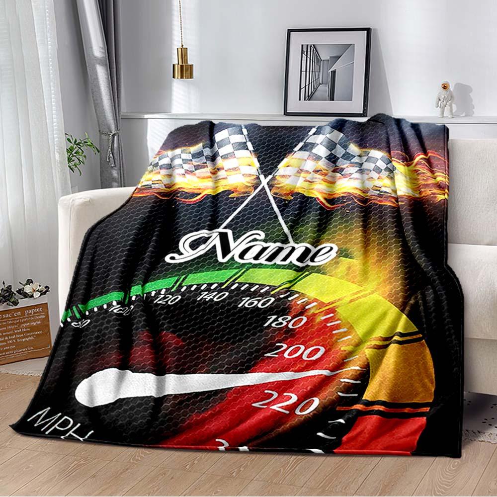 Racing Dashboard Customize Your Name Blanket Used For Chair Office Sofa Bed Camping Soft And Warm Giving Friends And Relatives Birthday Graduation