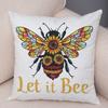 Sweet Bee Pillowcase Double Print Bee Yourself Cushion Cover Soft Plush USBee Pillowe Case for Sofa Home Car