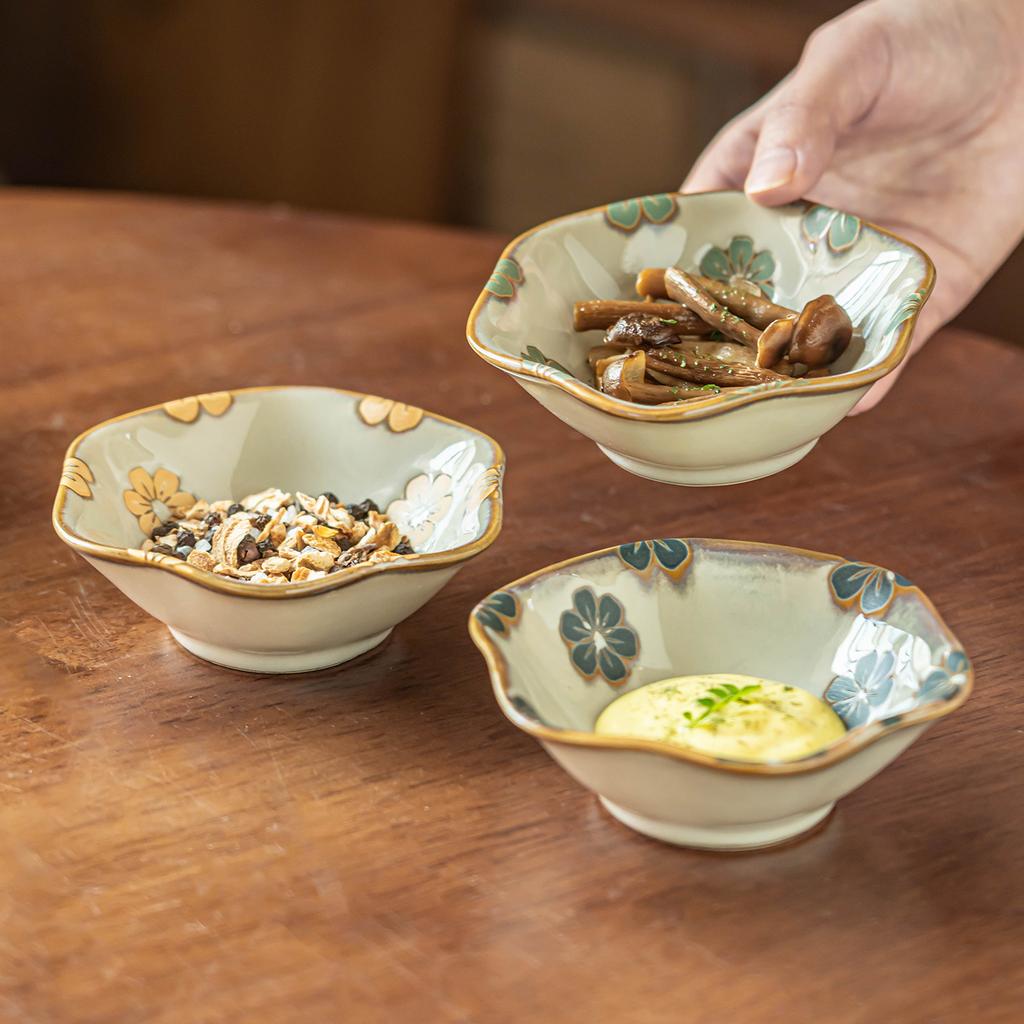 Premium Taste Plate Ceramic Plate Delicate Small Plate Dipping Plate Household Dish Dessert Plate Tableware Spitting Bone Plate