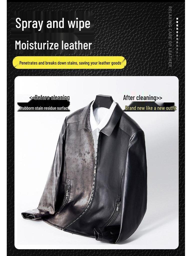 Manutenção e Cuidado com Óleo para Couro: Limpador, Reparador e Polidor de Couro Genuíno para Jaquetas de Couro Pretas e Incolores.