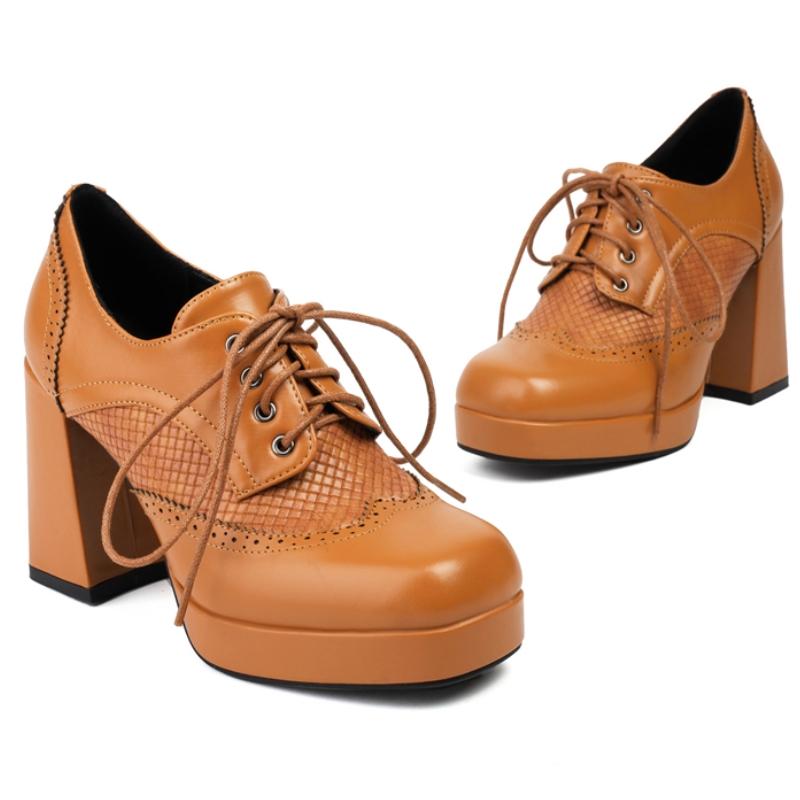 Sexy Women's Pumps Loafers Shoes Platform Fashion Lace-up Black Red High Heels Classic Western Party Office Shoes Woman Comfort