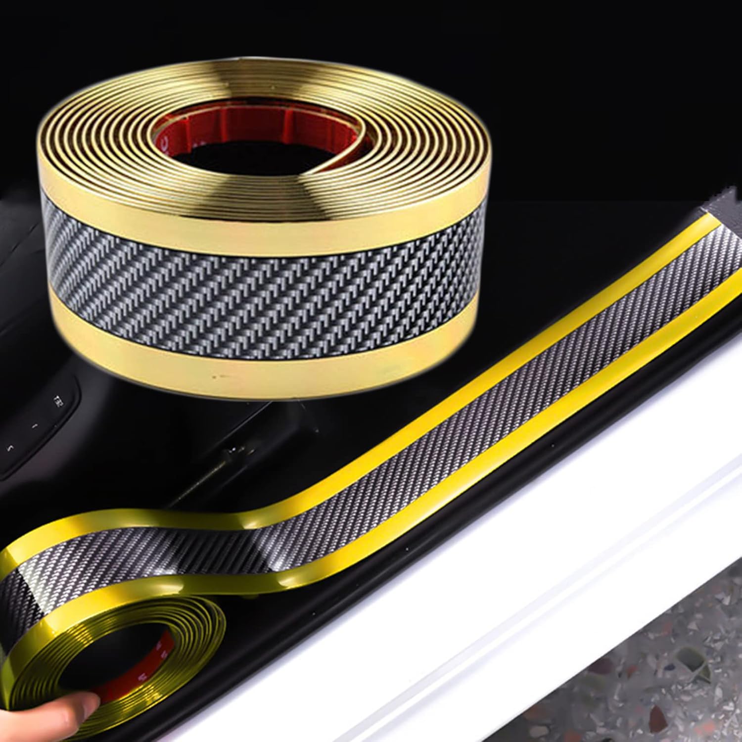 

Automotive Door Entry Guard Car Door Sill Protector Anti-Collision Strip Rubber Waterproof Protection Strip for Most Car (1M Length, 5CM Width, Blue) 1M Length золотой