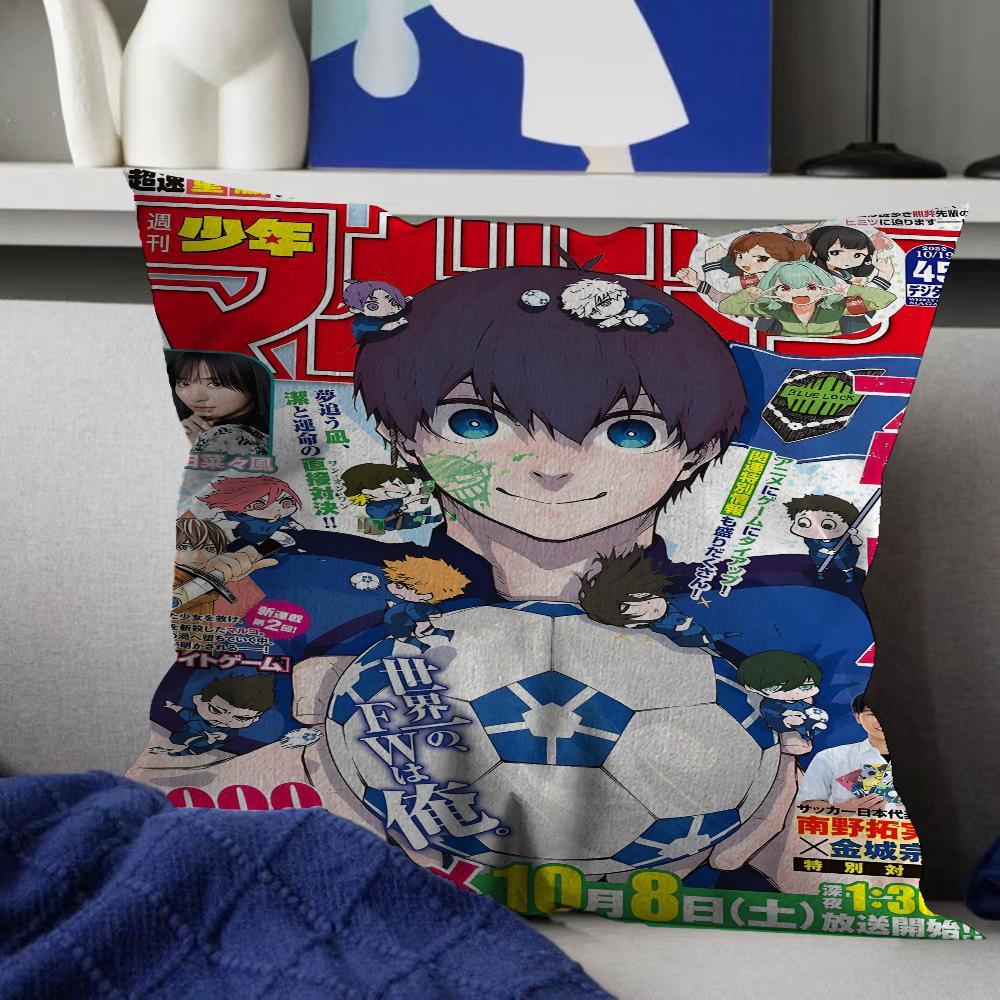 Blue Lock Anime Pillowcase Toon Gift Cushion Cover Bedroom Home Sofa Chair Seat Decor Pillow Case