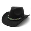 Spring Men'S And Women'S Riding Woolen Felt Hats Western Cowboy Hats British Classic Retro Wide-Brimmed Top Hats
