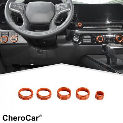 5X Center Control Headlight Radio Switch Knob Ring Trim For 22+ Chevy Silverado