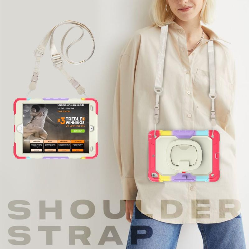 IPad 10.2 Inch Case 7th 8th 9th Gen With Wrist Strap Stand Shockproof Cover Silicone PC Full Protection