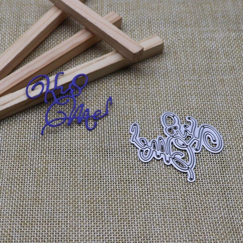 English Words Metal Cutting Dies Cut Die Mold Kiss Me Letter Scrapbook Craft Knife Mould Stencil