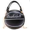 2024 Trendige Damen Basketball Umhängetasche im Western-Stil: Vielseitige, stilvolle, kleine runde Tasche