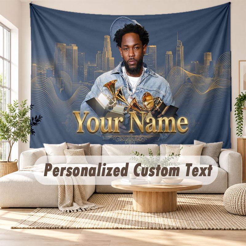 Custom Name Wall Hanging Tapestry,Kendrick Lamar Decorative Backdrop Tapestry For Dorm Home