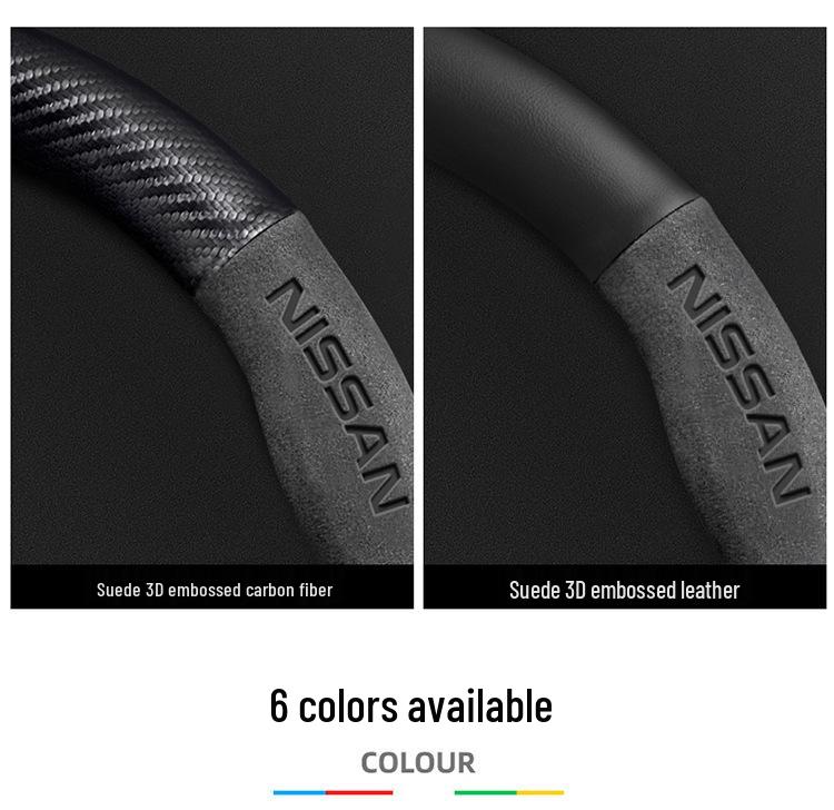 Potah volantu pro Nissan X-Trail (08-23) - Flokovaná uhlíková vlákna, univerzální střih pro všechna roční období.