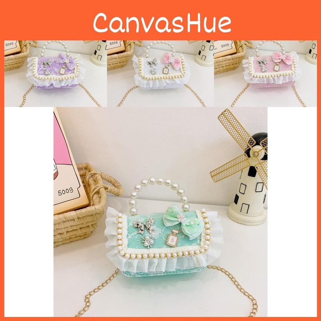 Pearl Princess Adorable Handbag For Girls With Cute Lace And Bow Design