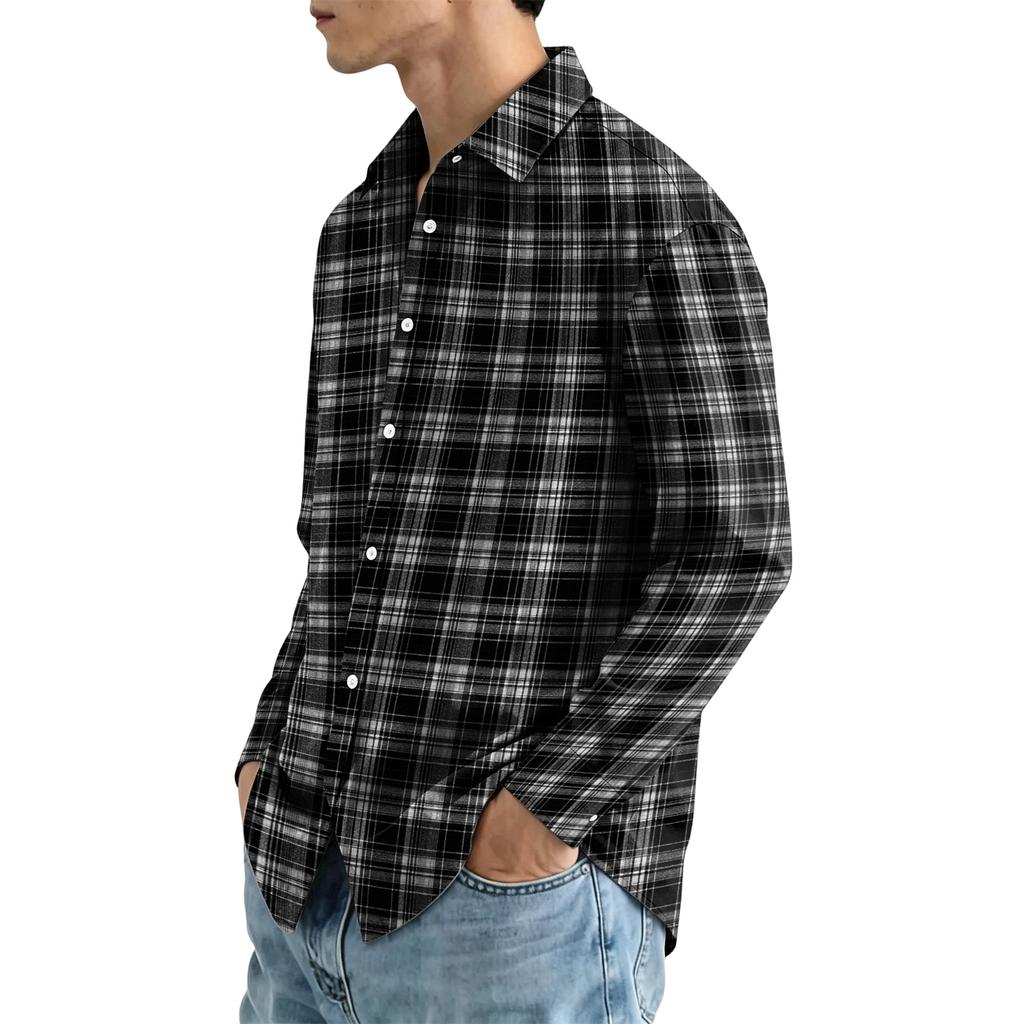 Men's Long Sleeve Plaid Button Down Shirt