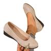 Spring new round head women's shoes large size shallow mouth bevel heel single shoes women's Doudou shoes sports and leisure shoes women