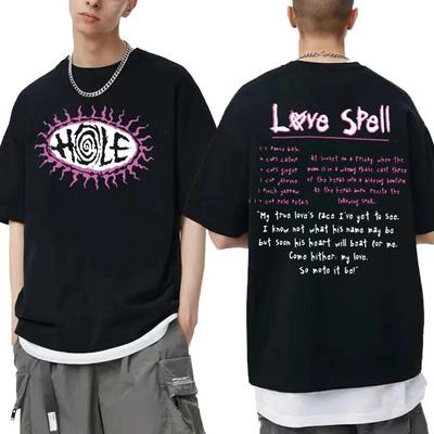 Hole Love Spell Lyrics T Shirt Vintage Hip Hop Unisex Women Oversized Tshirt Courtney Love Beautiful Monsters 90s Rock Band T-shirt