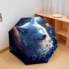 1 PC Automatic Folding Umbrella - Wolf In Moonlit Pattern, Portable & Foldable Design with 8 Ribs, Christmas Birthday Gifts