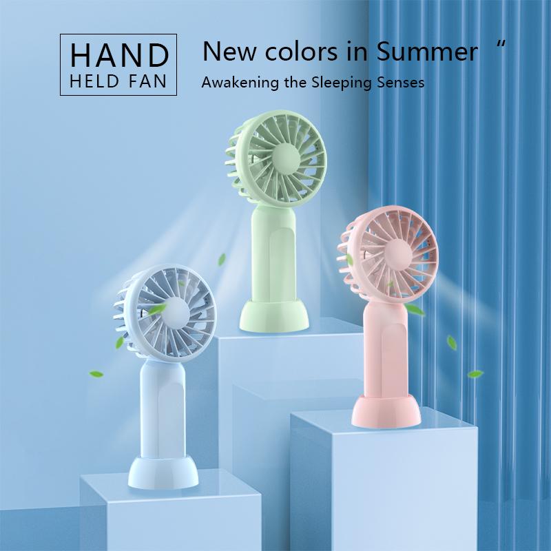Modern Design Handheld Fan USB Rechargeable Foldable Table Fan with Base for Car RV Outdoor Household Hotel Use Portable Fan