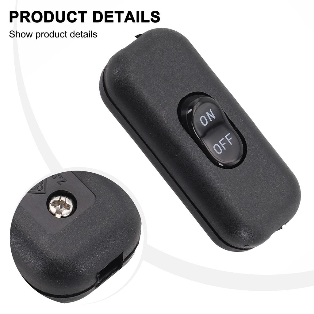 Inline Switch 6A 250V Cord Rocker Intermediate Switch For Electric Lamps Power Cables 60x26.5x15.5mm Control Joystick Switch