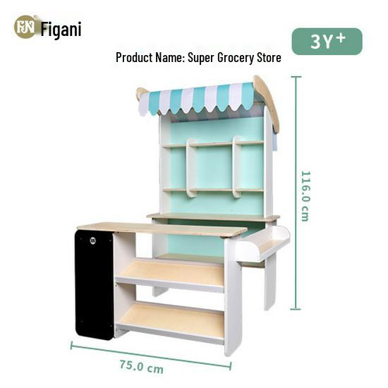 Figani Wooden Play Grocery Store for Kids - Educational Role Play Toys