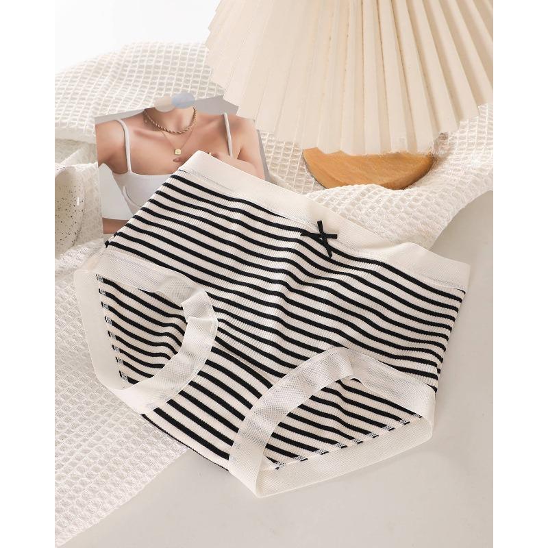 Minimally Clean New Style Striped Panties with No Trace and Antibacterial Triangle Women’s Panties