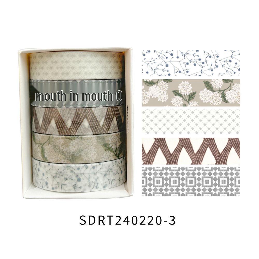 Retro Mori Washed Tape: Boxed Roll for Journals, Cups, Lipstick, Borders, & Basics