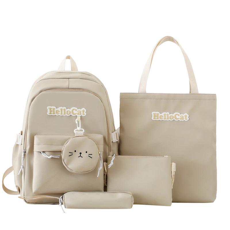 

Рюкзак для женщин Новый стиль Мода Ученики средней школы Четыре предмета Школьная сумка Большая вместимость Сумка для компьютера Школьная сумка