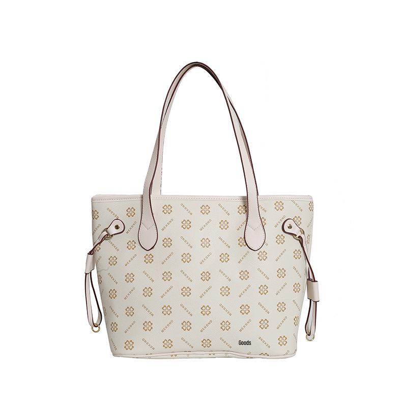 Chic Retro Print Women s 2025 Large Capacity Shoulder Tote Handbag белый