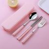 Chopsticks Spoons Sets Of Stainless Steel Portable Tableware for Students Three-Piece Sets Of Children's Forks Single Office Wor