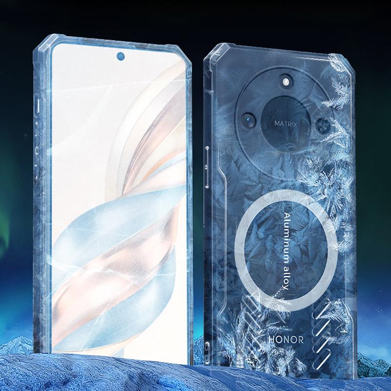Heat Dissipation Cooling Phone Bumper Case For Honor X60 X50 Pro Magsafing Back Clip Acrylic Cover For Honor X60 X50 X30 X40 GT Transparent Case