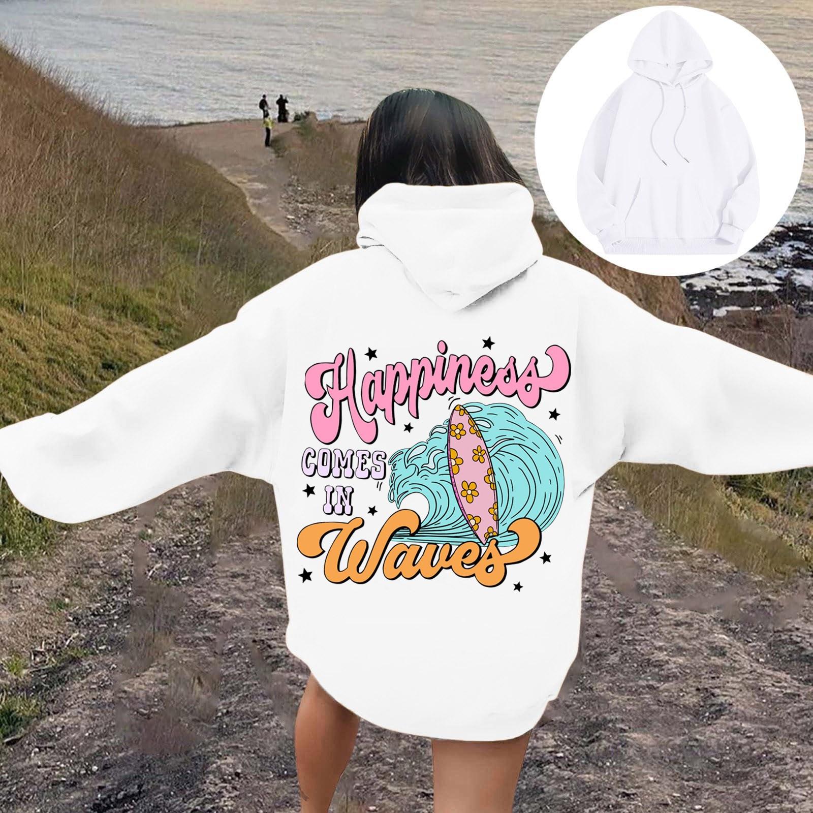 

Женская модная толстовка с длинным рукавом, принтом букв, капюшоном, завязками, большим карманом, толстовка сверху XL белый