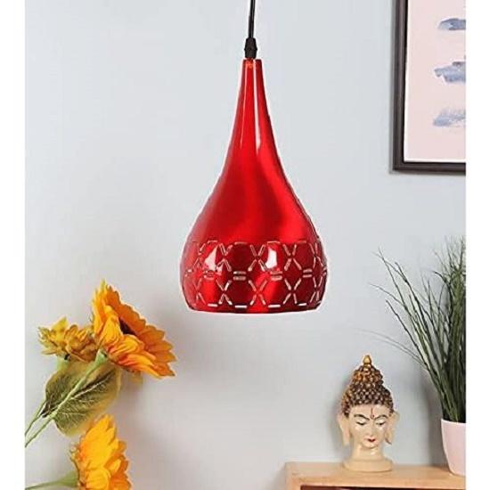 Kovové vyřezávané závěsné světlo stropní závěsné svítidlo, 6" malé, červené, balení po 2