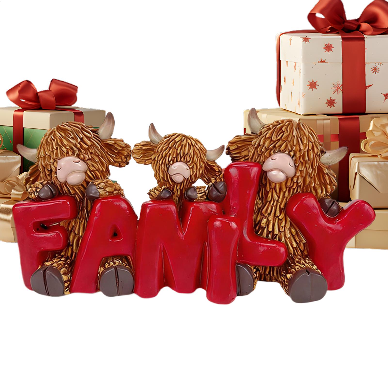 

Highland Cow Family Resin Ornament Creative Three Family Desktop Home Decoration Crafts For Mother s Day And Father s Day Gifts China Mainland