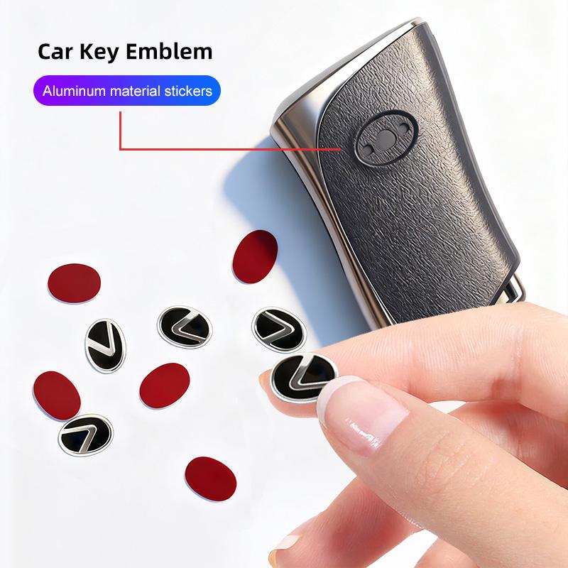 10Pcs Aluminum Car Key Emblem Sticker Decoration Decals For Lexus GS IS LS500h ES260 ES300h RX350h NX260 UX260 LM LC RZ450e TX