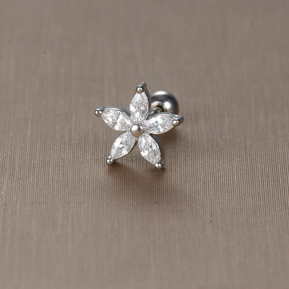Gold Stainless Steel Earrings with Zircon Studs - Creative and Elegant Design