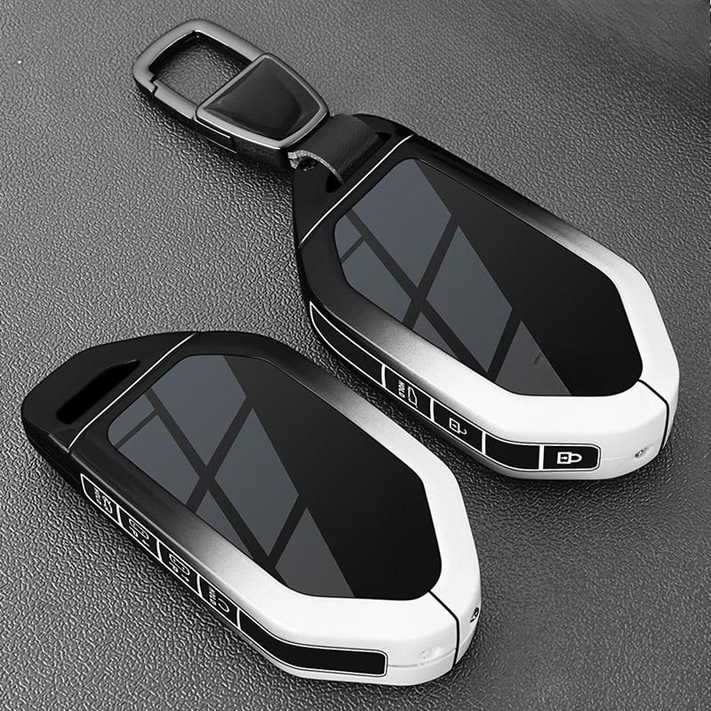 Zinc Alloy Key Cover Case for KIA K3/Seltos/EV5/Sportage/Stonic/KX3/Sportage/EV9 - Protective Key Fob Shell Key Bag Chain