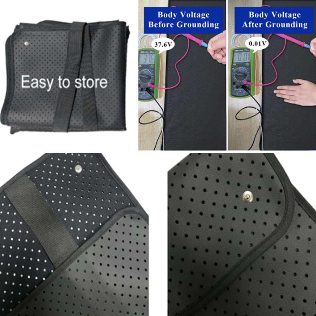 Grounding Mat for Bed 27x76 Inch Breathable Earthing Pad with 15 Ft Grounding Cord Better Sleep Home Use