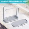 Space-Saving White Plastic Kitchen Sink Organizer - Multi-Functional Towel and Sponge Holder with Drainage Rack, Suitable for Stalls and Home Use