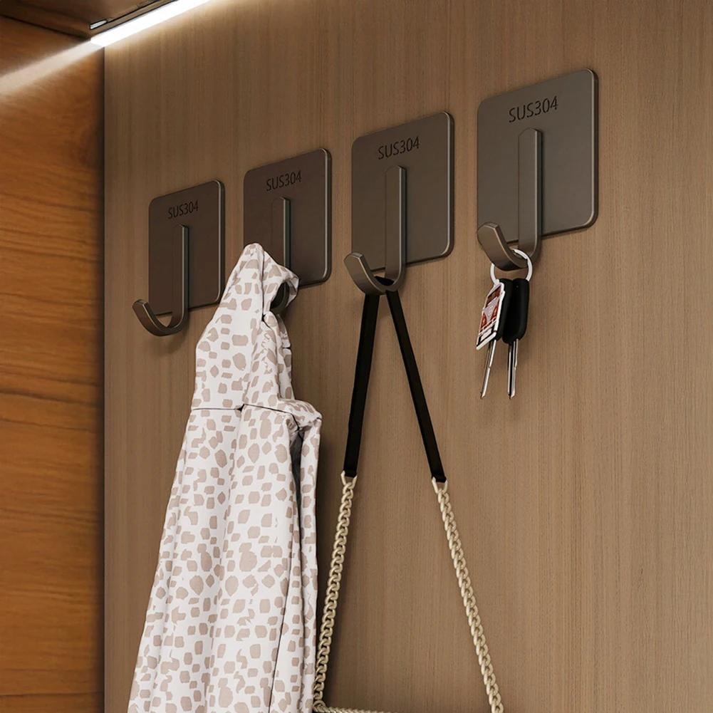 Suction Cup Hooks Stainless Steel Adhesive Wall Hooks Hooks for Bathroom Room Clothes Hats Hanger Kitchen Storage Robe Hook