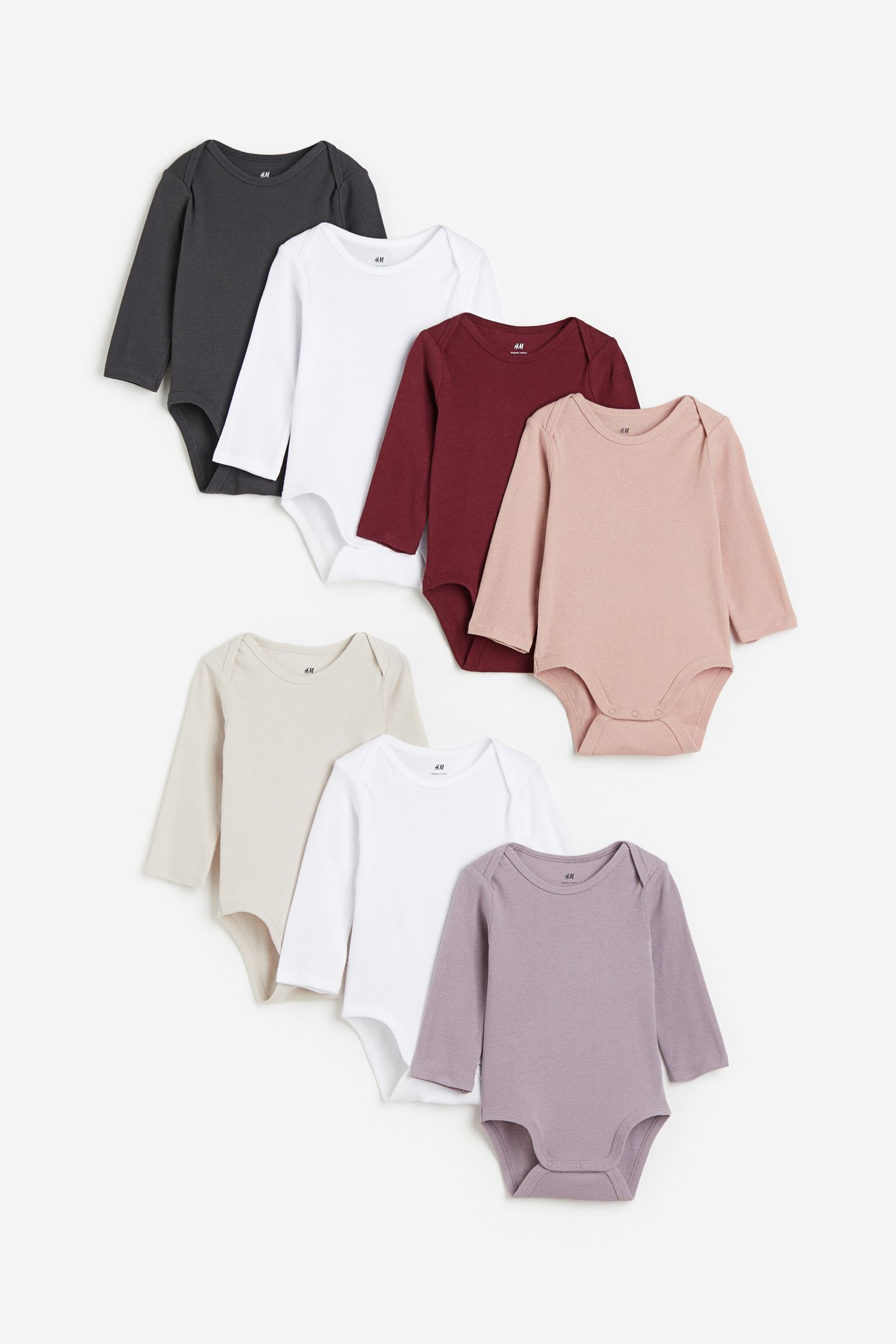 

7-pack long-sleeved bodysuits