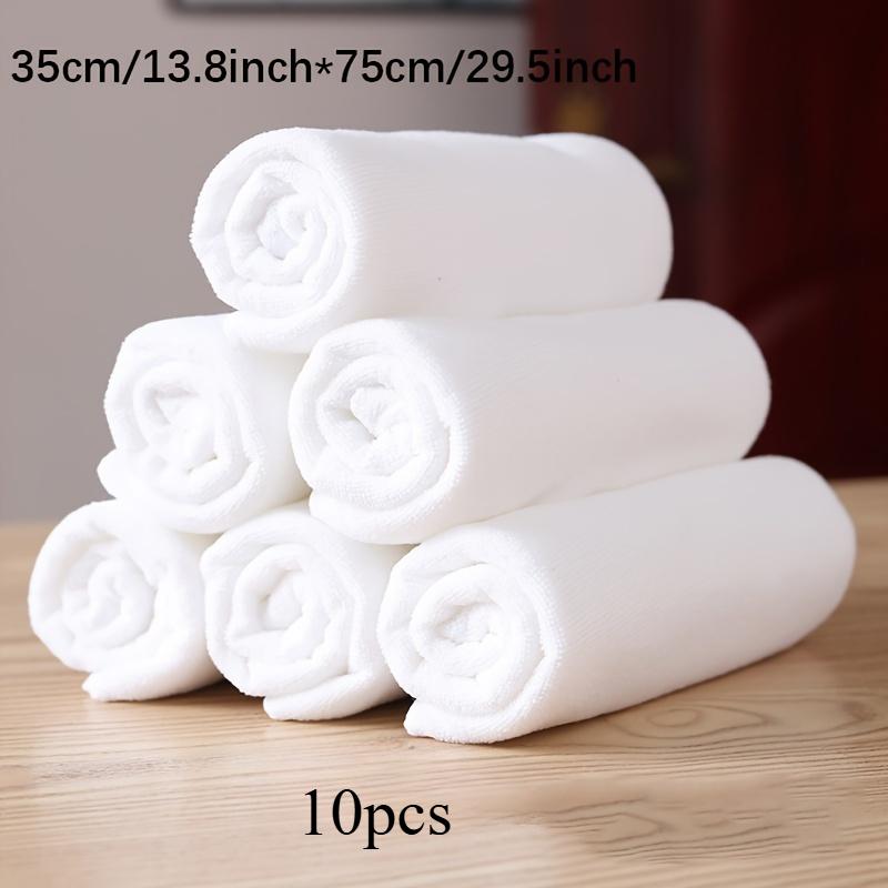 10pcs White Towel Thickened Absorbent White Towel Housekeeping Cleaning Kitchen Tablecloth Cleaning Rag