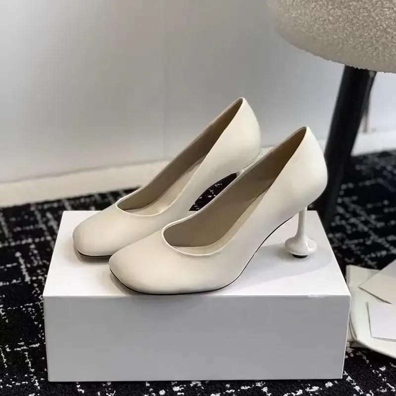 Fashion Simple Temperament, Shallow Mouth Single Shoe for Women, 2025 Summer New Round Toe Mary Jane High Heels